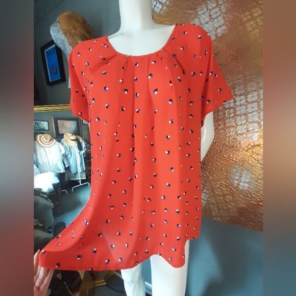 Sienna Sky Red Polka Dot Women's Blouse - Picture 5 of 11
